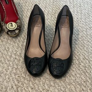 Tory Burch Black Leather Heels